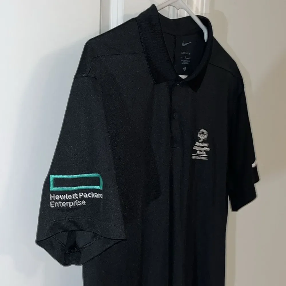 Black Nike Dri-Fit Men’s Special Olympics Golf Short Sleeve Polo Shirt Size L